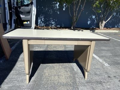 1960s AllSteel Panel Leg Tanker Table Desk Metal Work Bench - Thumbnail 14