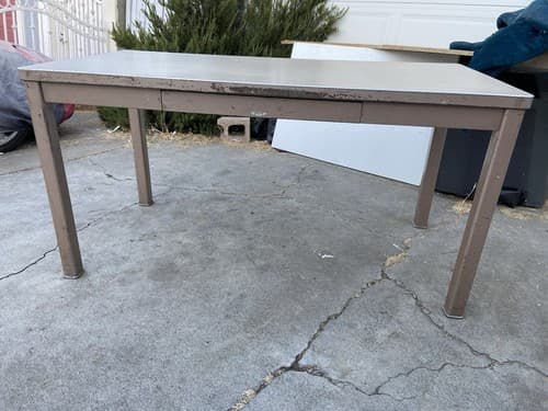 Vintage Art Metal Tanker Desk Library Table - Thumbnail 14