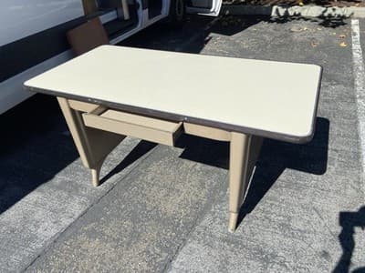 1960s AllSteel Panel Leg Tanker Table Desk Metal Work Bench - Thumbnail 2