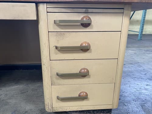 Stow & Davis mid century modern art deco desk needs restoration - Thumbnail 9