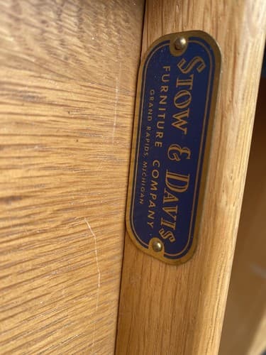 Stow & Davis mid century modern art deco desk needs restoration - Thumbnail 10