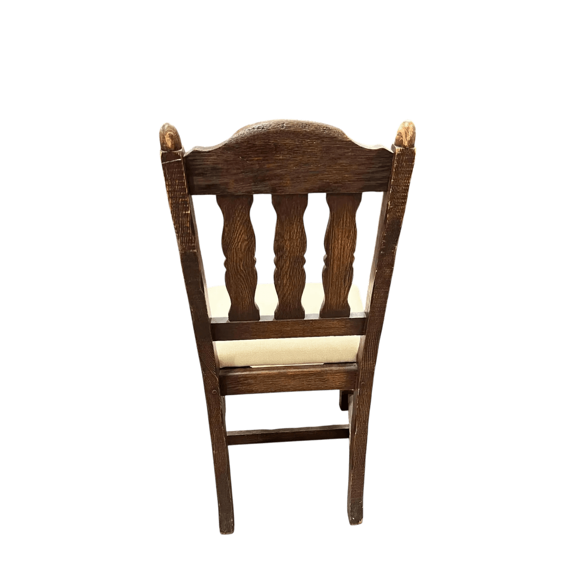 Antique Santa Fe Style Carved Oak Dining Chairs - Set of 4 - Attributed to Jamestown Feudal Oak Collection - Thumbnail 6
