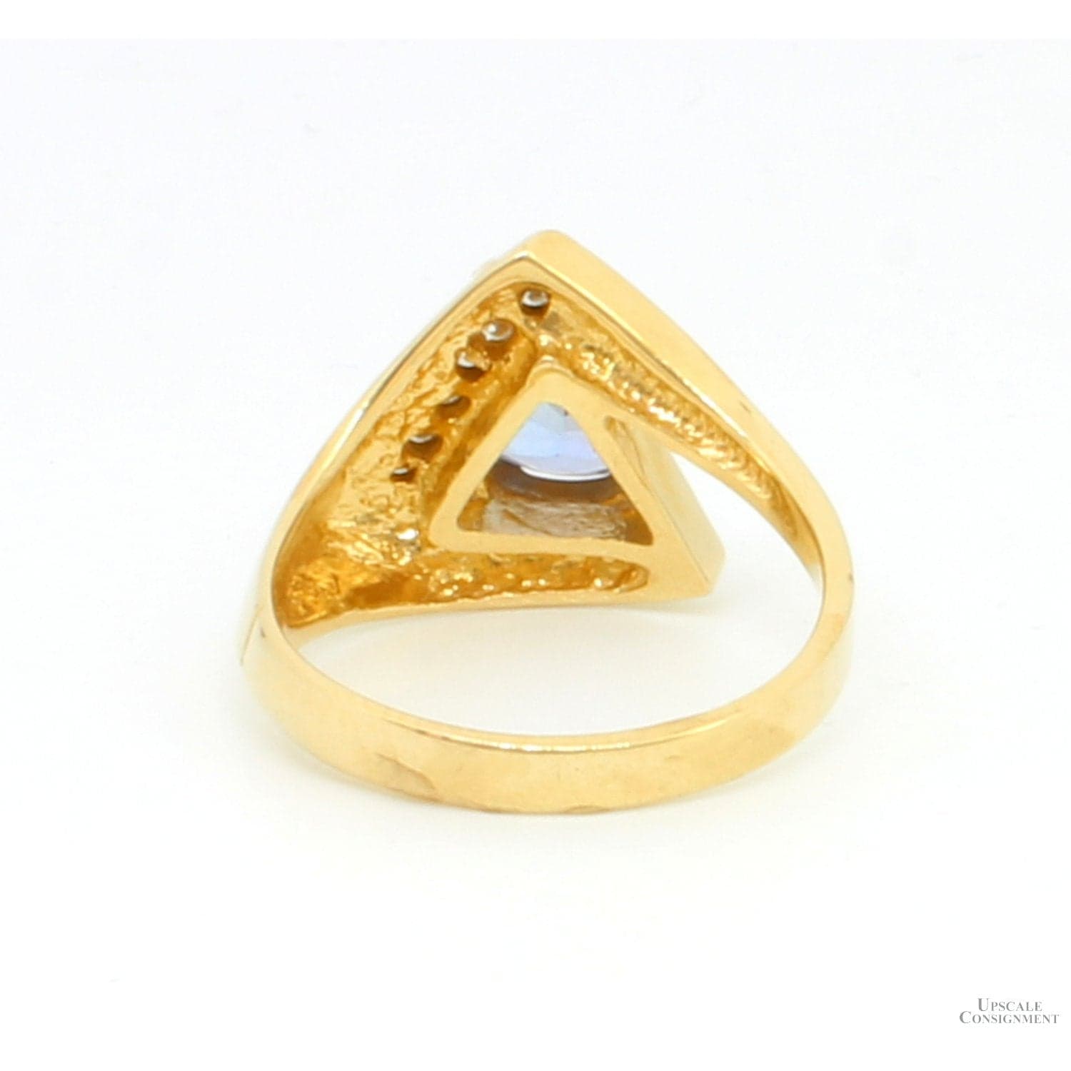 .75ct Trillion Cut Tanzanite .12ctw Diamond 14K Gold Ring - Size 7 - Thumbnail 5