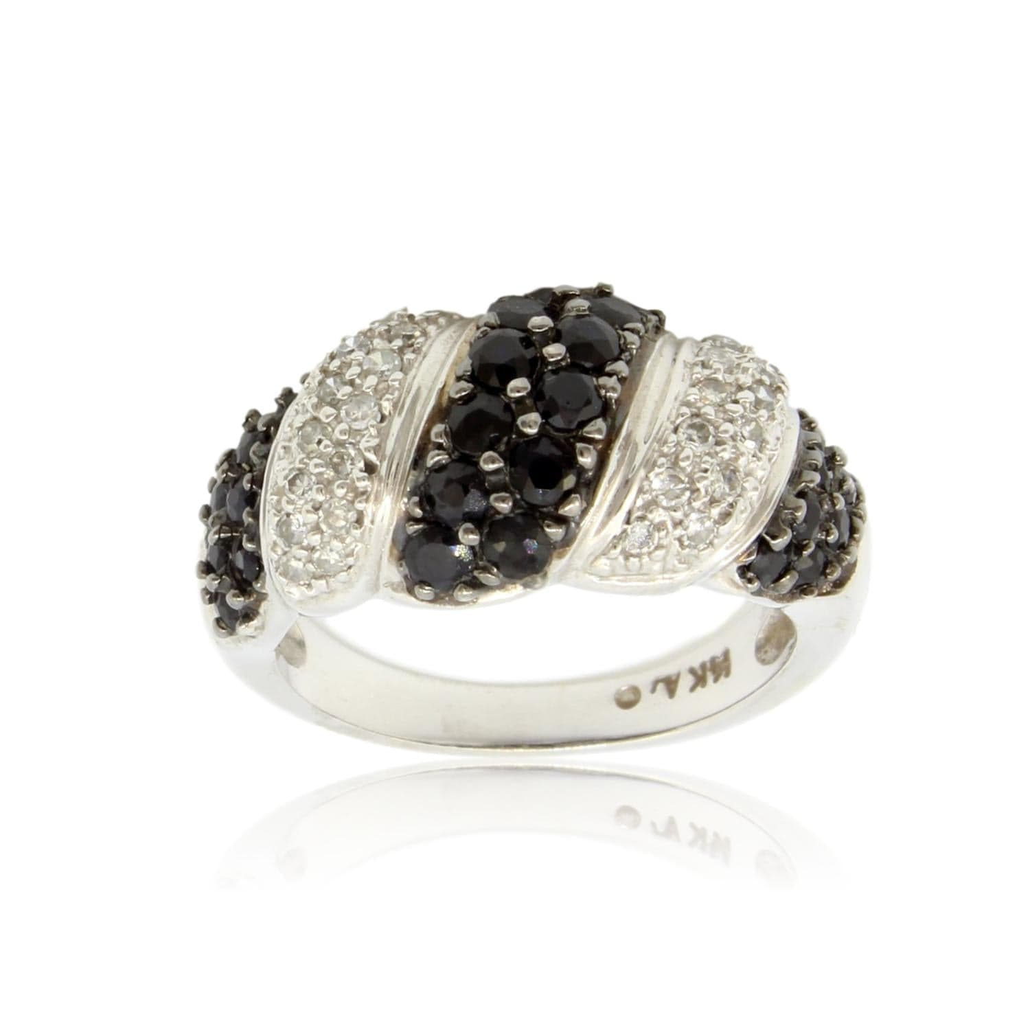 14K White Gold .94ctw Blue Sapphire .25ctw Diamond Ring - Size 6.5 - Image 1