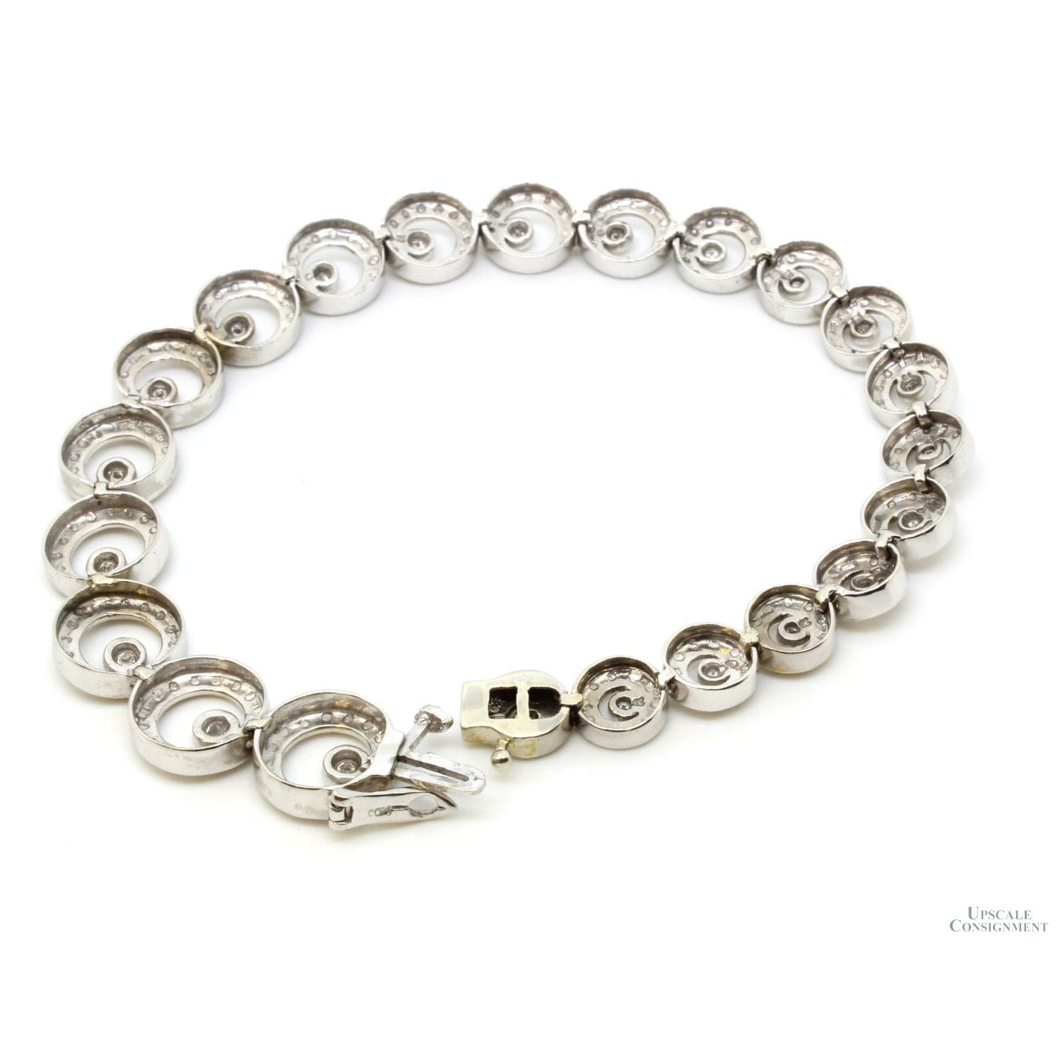10K White Gold .65ctw Diamond Eternity Link Bracelet - 7.75" - Thumbnail 3