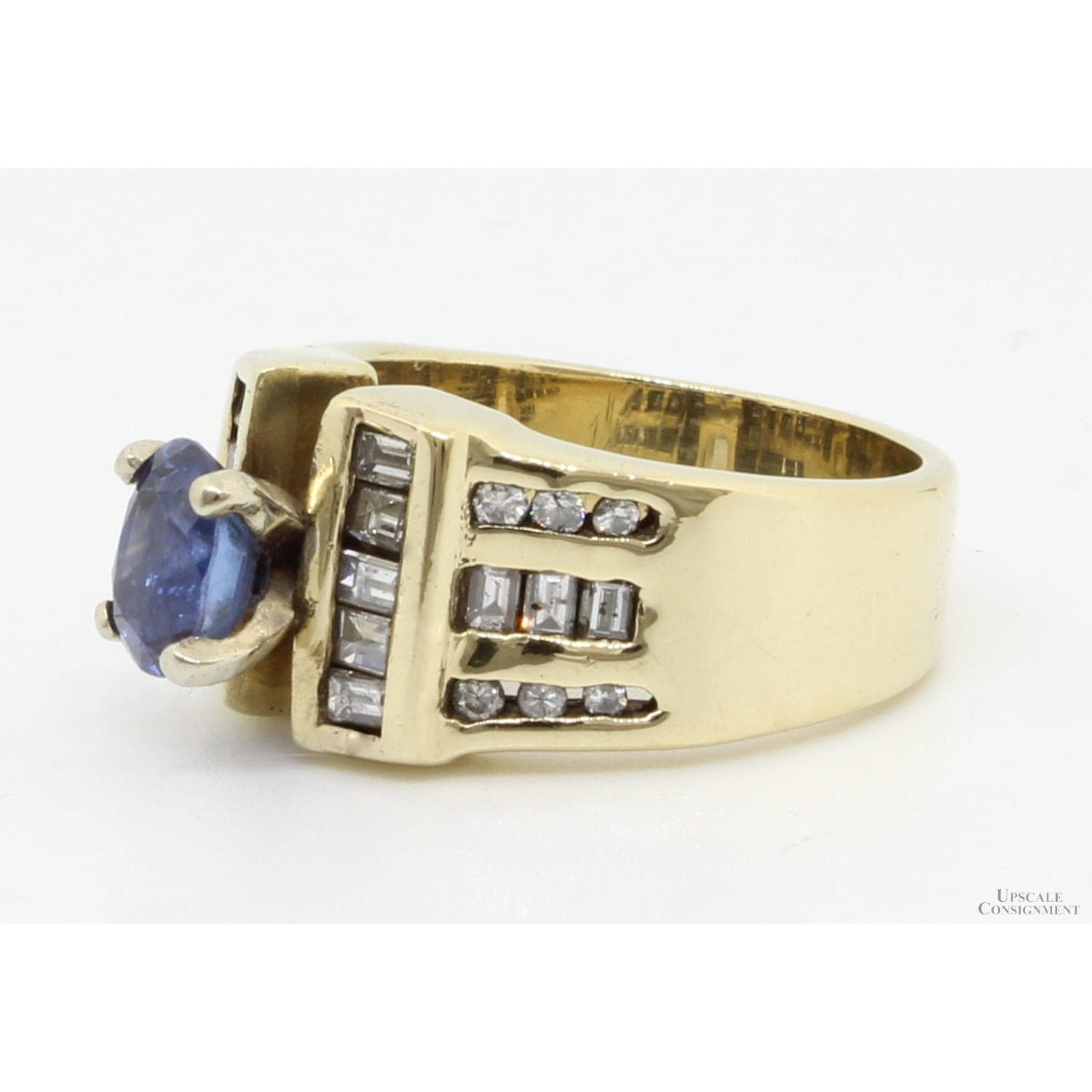 .8ct Violetish-Blue Tanzanite & 1.5ctw Diamond 14K Gold Ring - Size 6.5 - Thumbnail 5