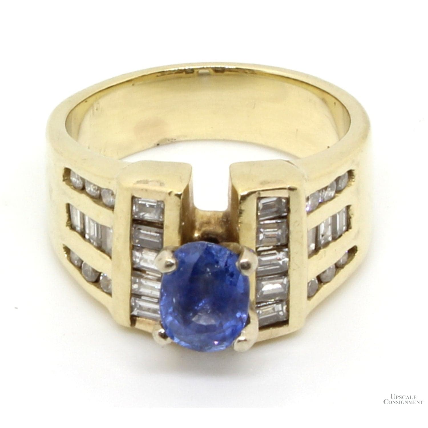 .8ct Violetish-Blue Tanzanite & 1.5ctw Diamond 14K Gold Ring - Size 6.5 - Thumbnail 2