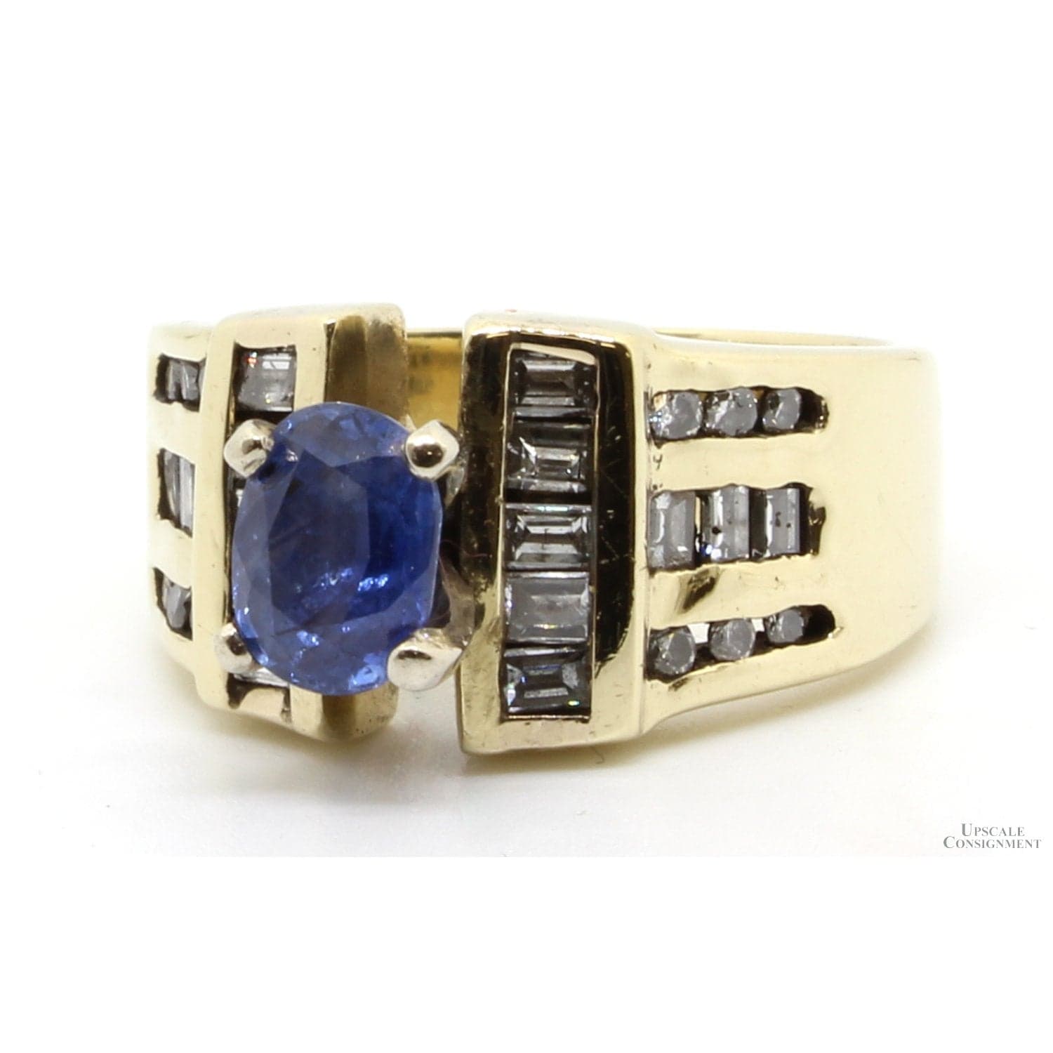 .8ct Violetish-Blue Tanzanite & 1.5ctw Diamond 14K Gold Ring - Size 6.5 - Thumbnail 3