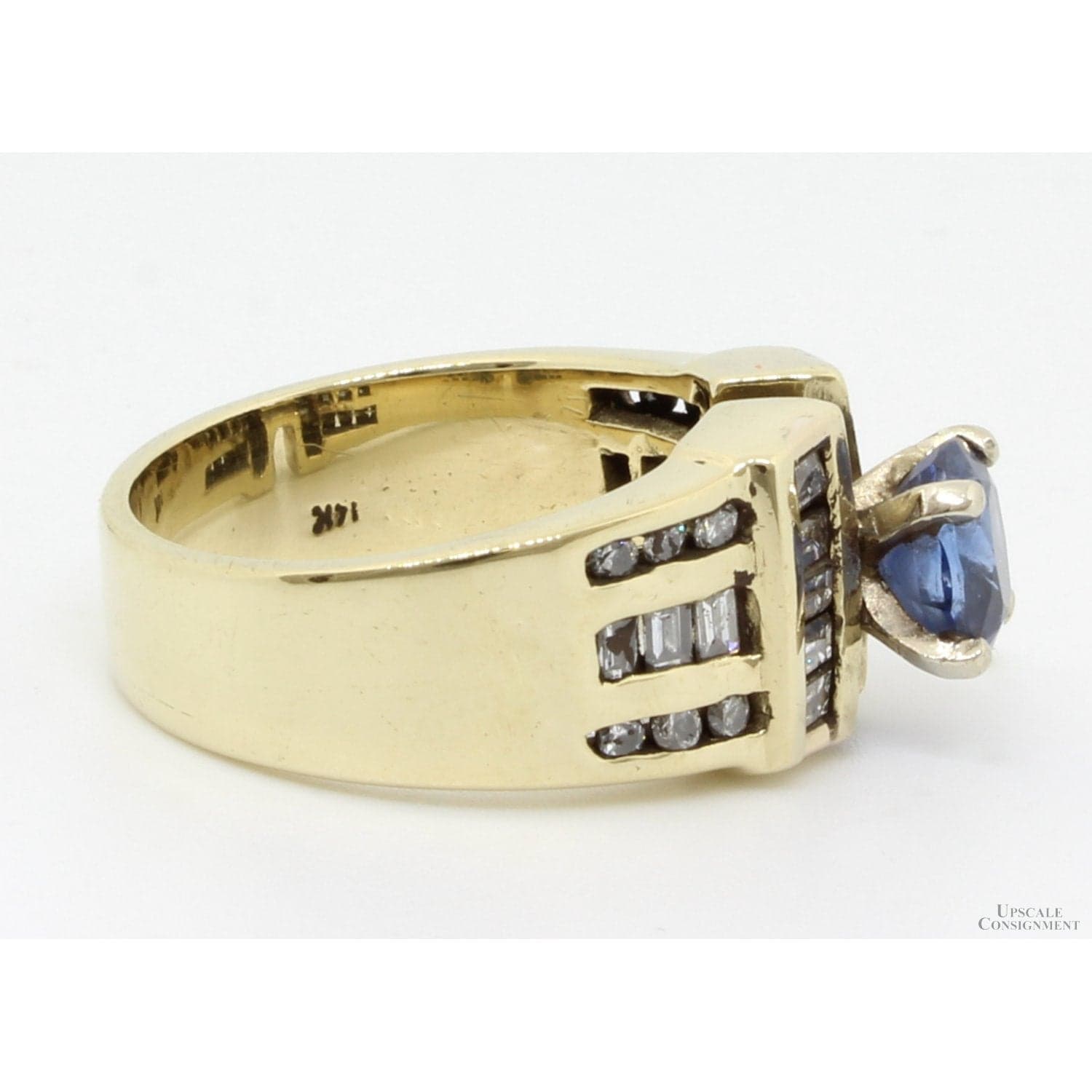 .8ct Violetish-Blue Tanzanite & 1.5ctw Diamond 14K Gold Ring - Size 6.5 - Thumbnail 4