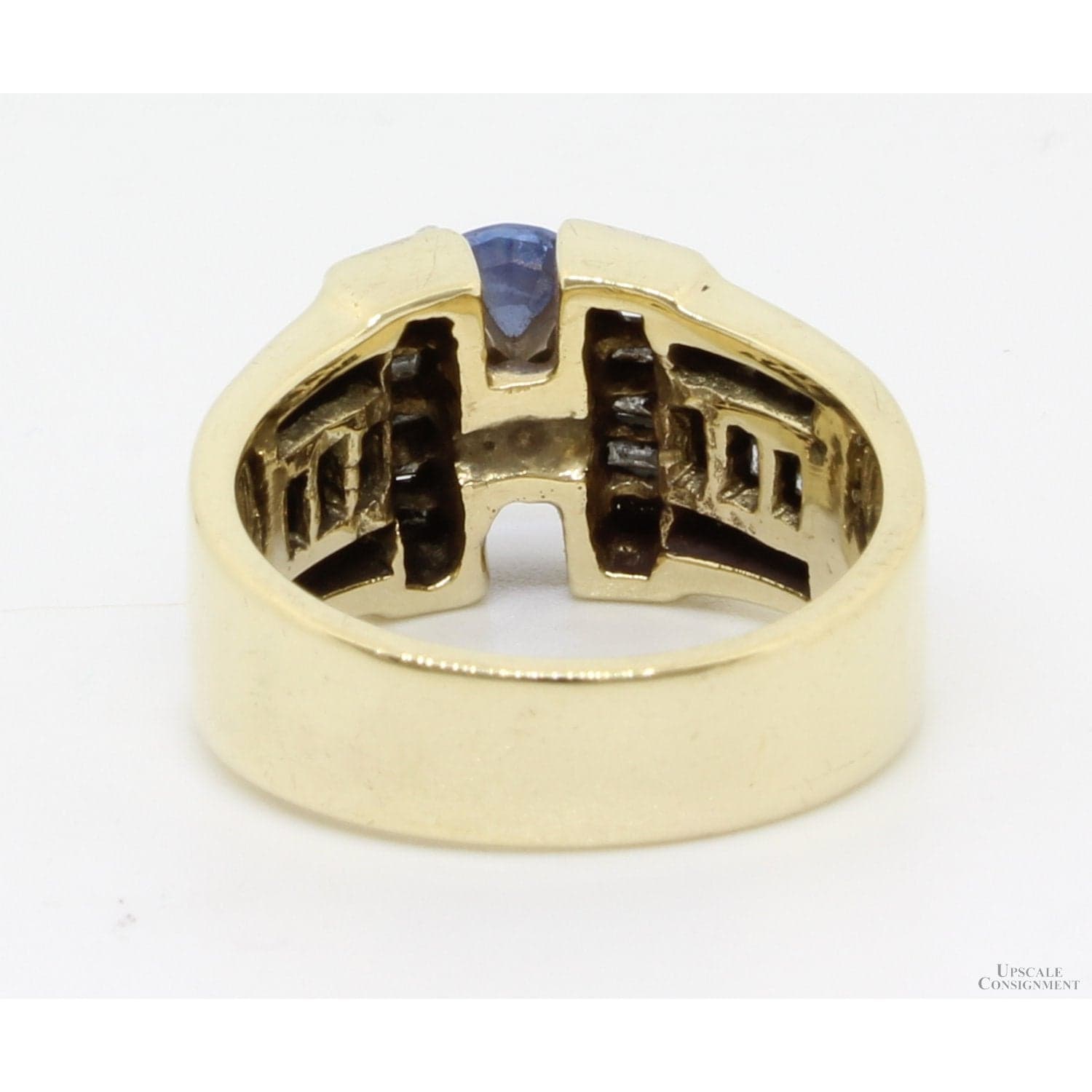 .8ct Violetish-Blue Tanzanite & 1.5ctw Diamond 14K Gold Ring - Size 6.5 - Thumbnail 7