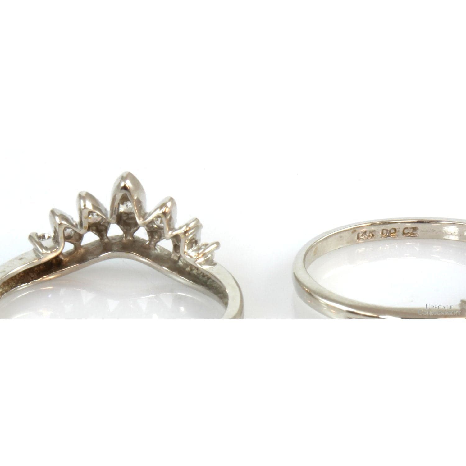 Diamonique 14K Gold Cubic Zirconia Enhancement Ring Guard Wrap - Size 6.75 - Thumbnail 6