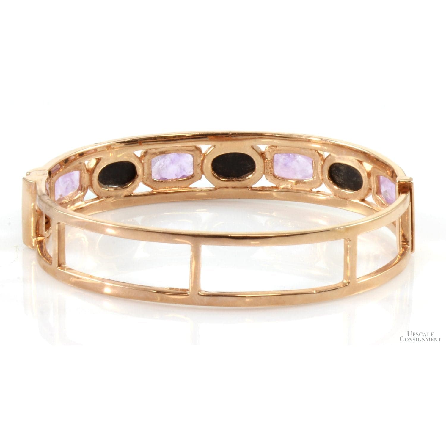 Rose Gold over Sterling Silver Amethyst & Labradorite Bangle - Thumbnail 2