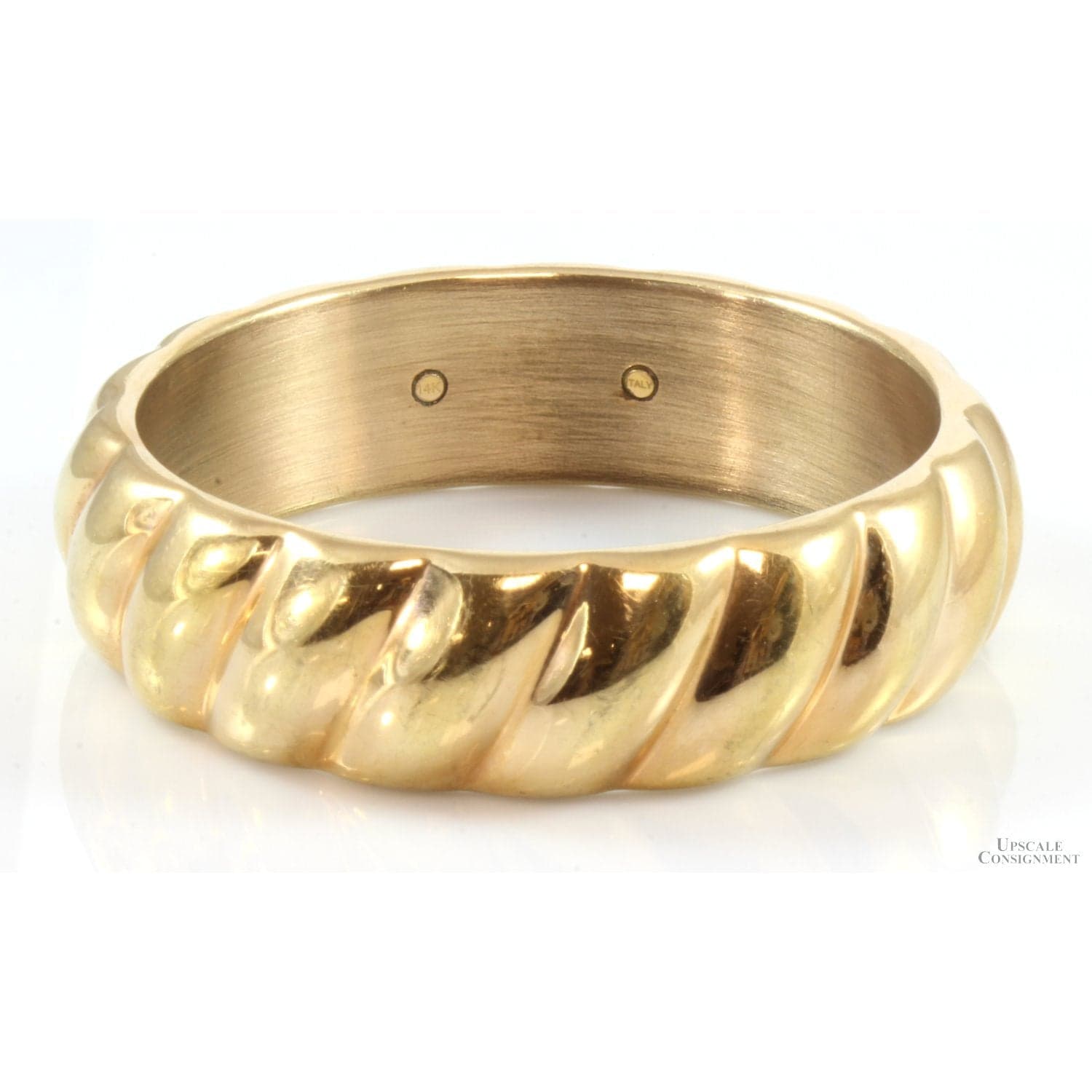 Electroformed 14K Gold over Resin Slip-On 20mm(w) Twist Bangle - Thumbnail 2