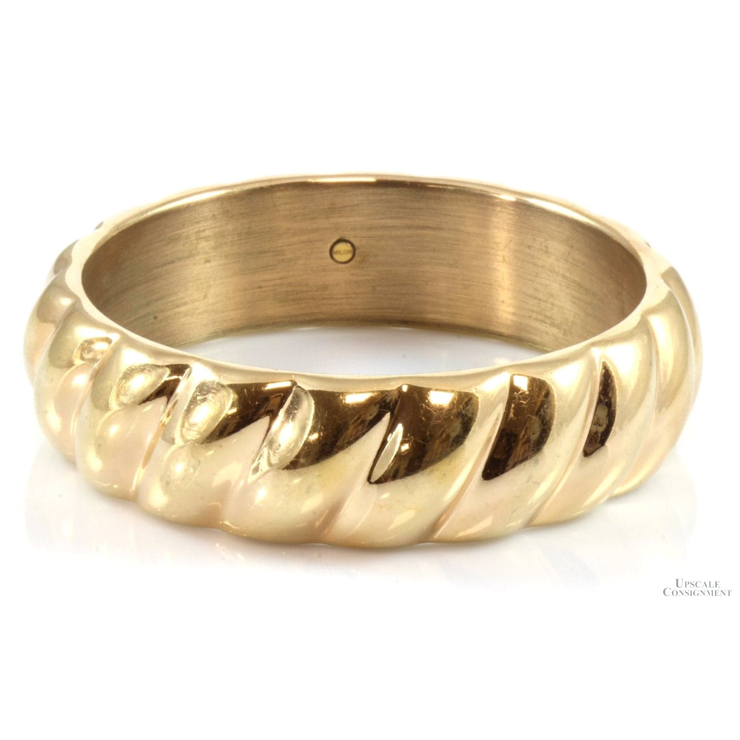 Electroformed 14K Gold over Resin Slip-On 20mm(w) Twist Bangle - Image 1