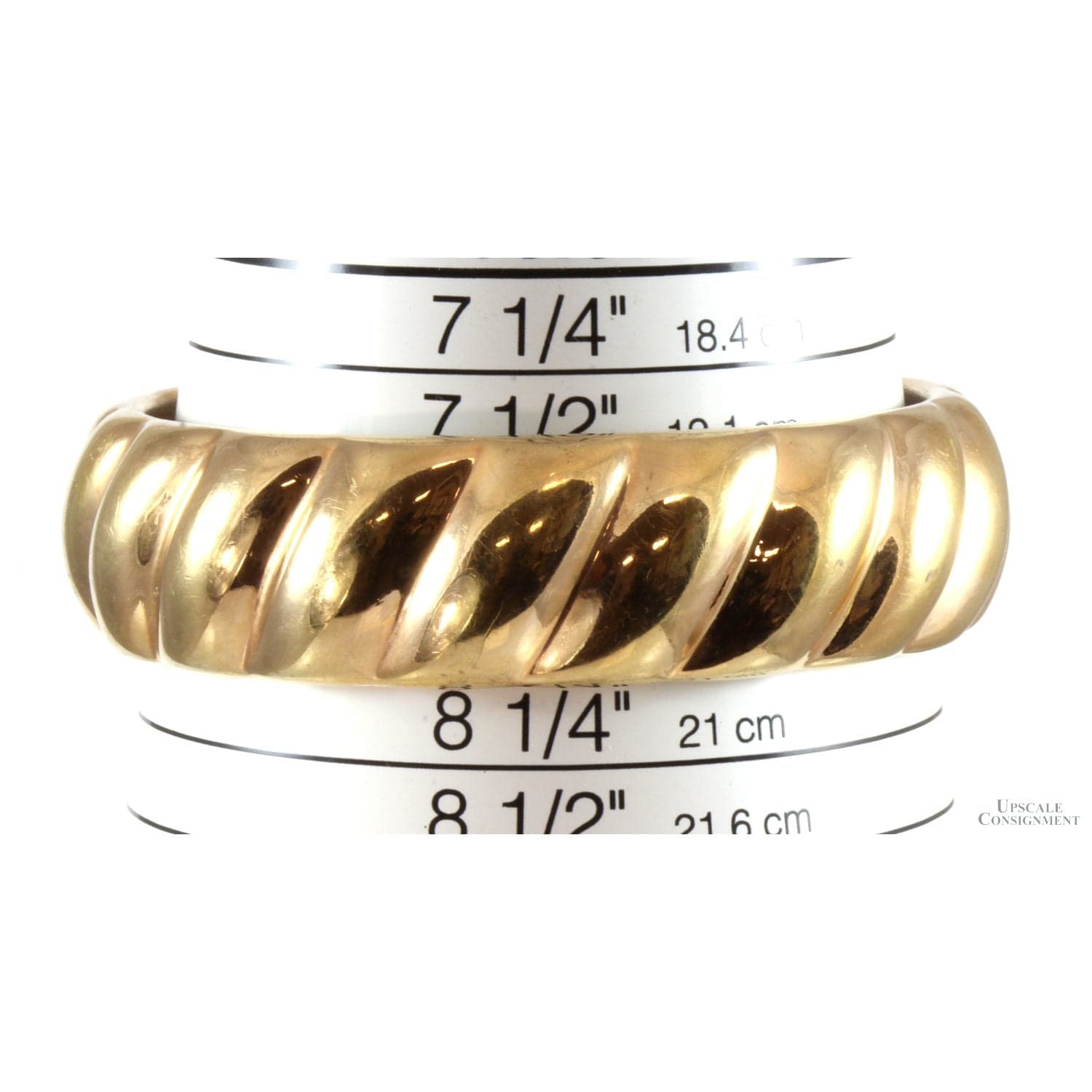 Electroformed 14K Gold over Resin Slip-On 20mm(w) Twist Bangle - Thumbnail 3