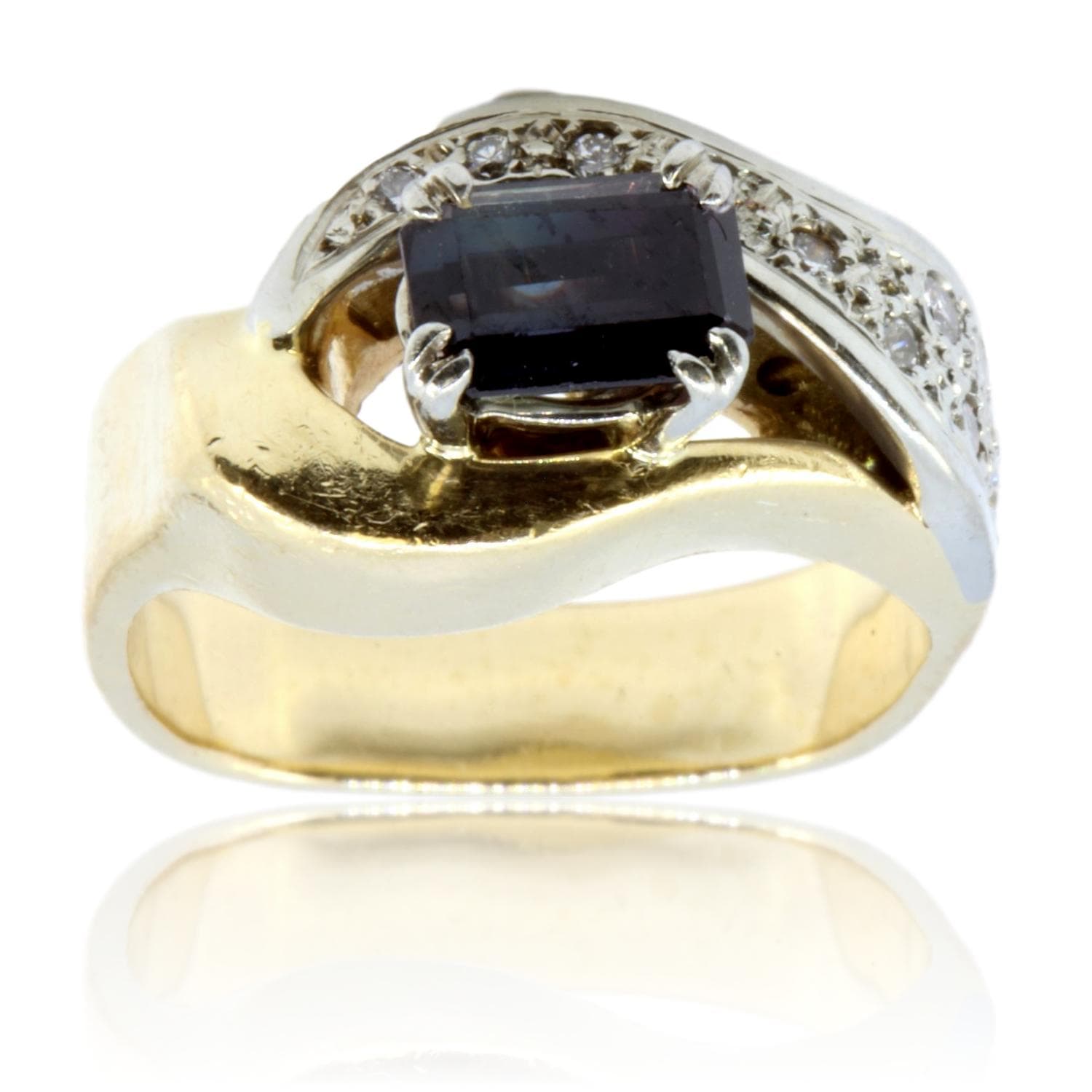 1ct. Color Change Sapphire & .22ctw Diamond 14K Two-Tone Gold Ring - Size 6.25 - Image 1