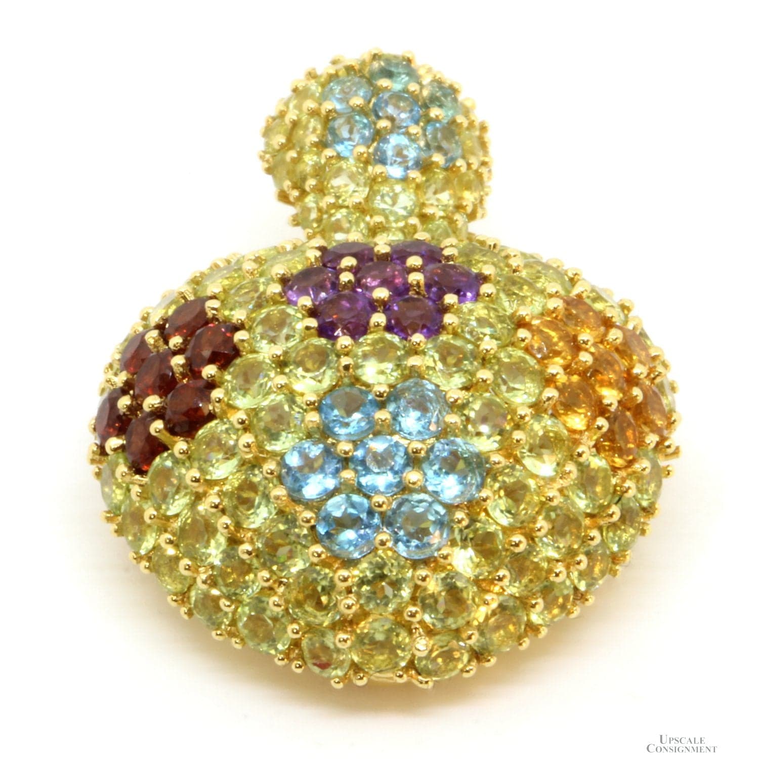 Pasquale Bruni 13.35ctw Gemstone 18K Yellow Gold Heart Pendant Enhancer - 1.625" x 1.125" - Image 1