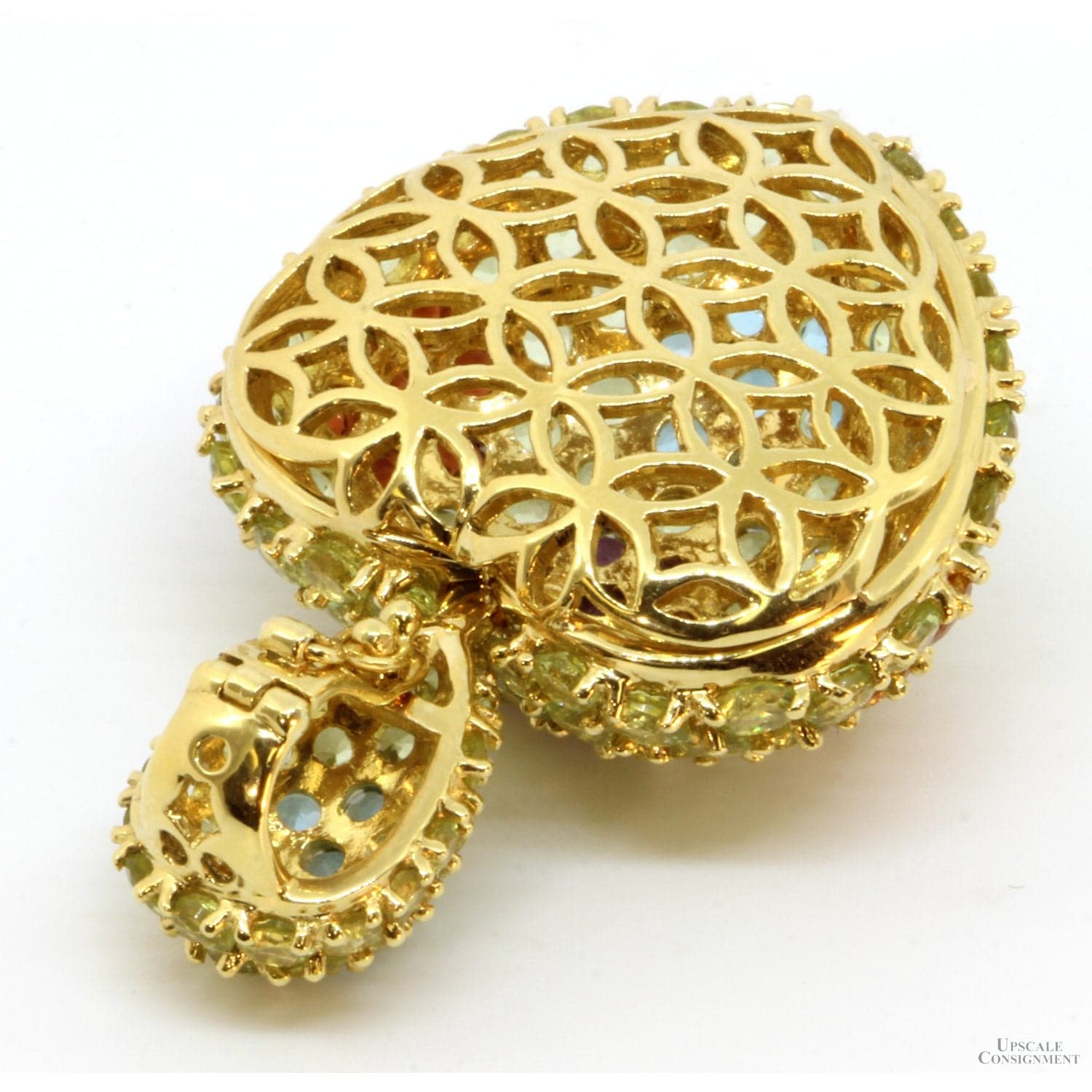 Pasquale Bruni 13.35ctw Gemstone 18K Yellow Gold Heart Pendant Enhancer - 1.625" x 1.125" - Thumbnail 3