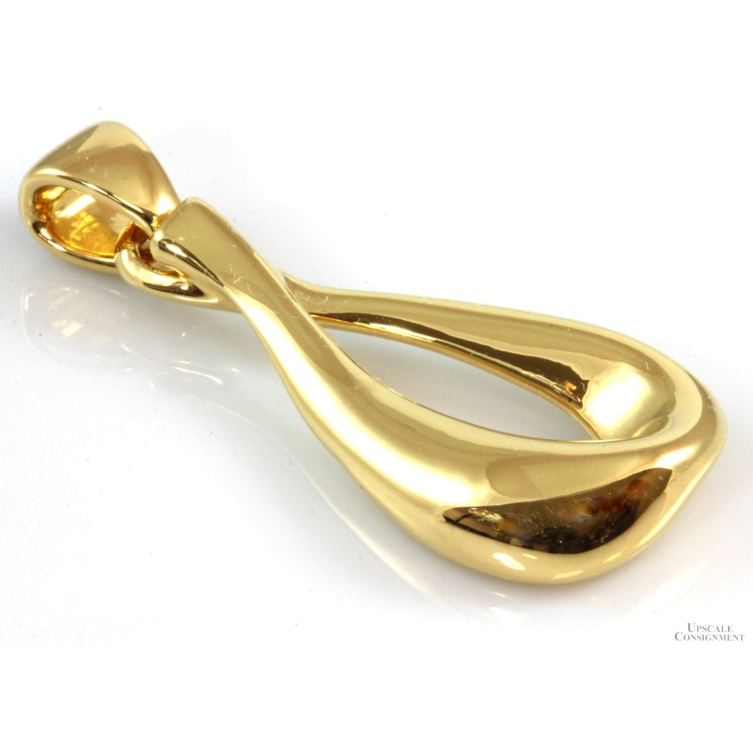 Electroformed 14K Yellow Gold over Resin Loop Design Pendant - 2.25" - Thumbnail 2