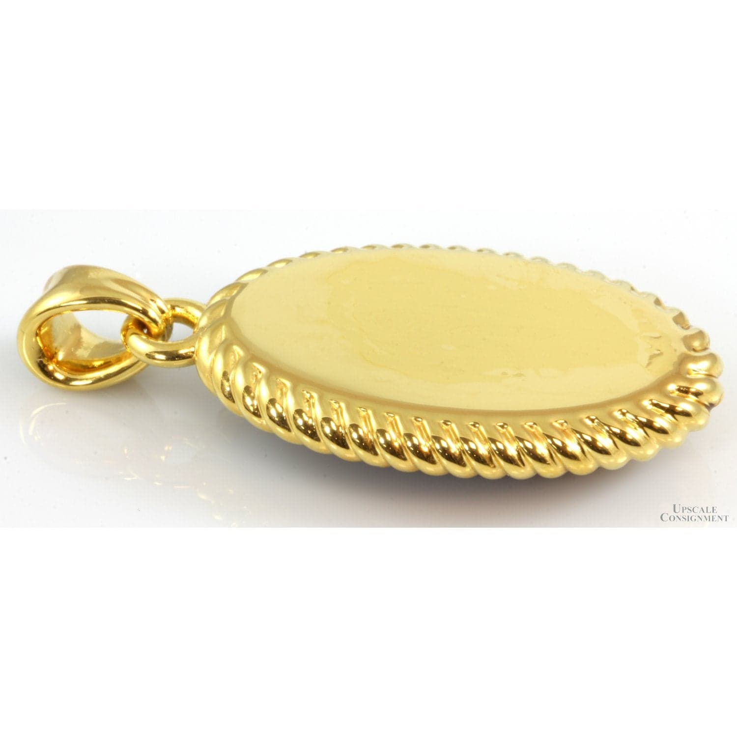 14K Gold Electroformed over Resin Cat's Eye Quartz Pendant - 2" - Thumbnail 4