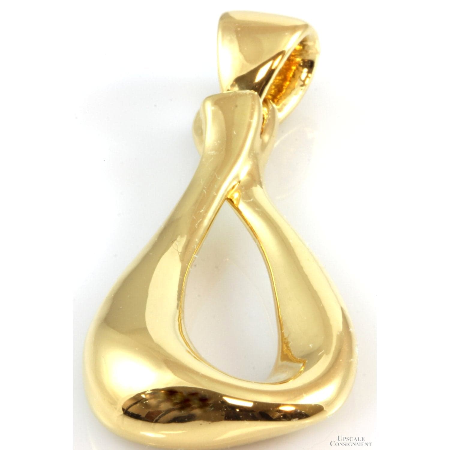 Electroformed 14K Yellow Gold over Resin Loop Design Pendant - 2.25" - Image 1