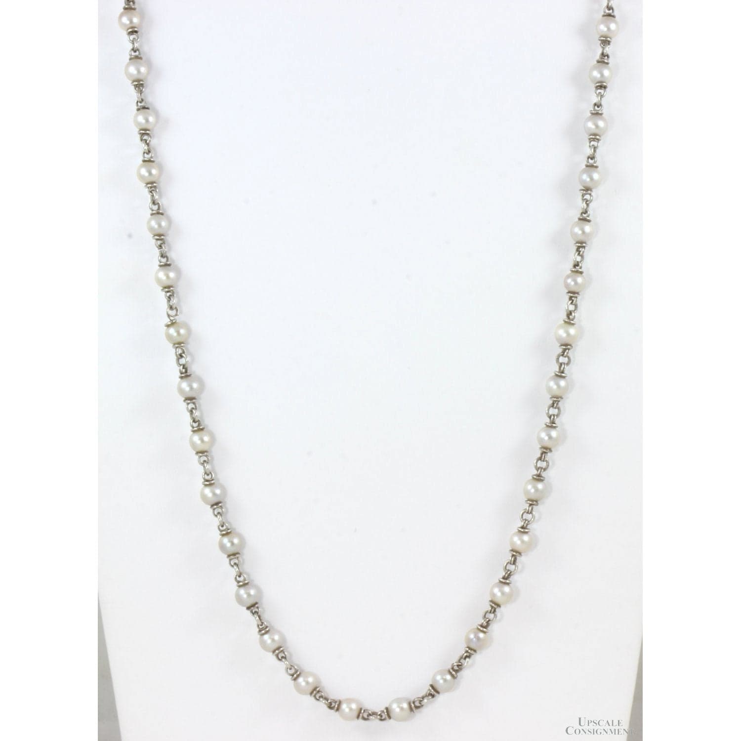 Michael Dawkins Sterling Silver Cream Pearl Strand Necklace - 31 in - Image 1