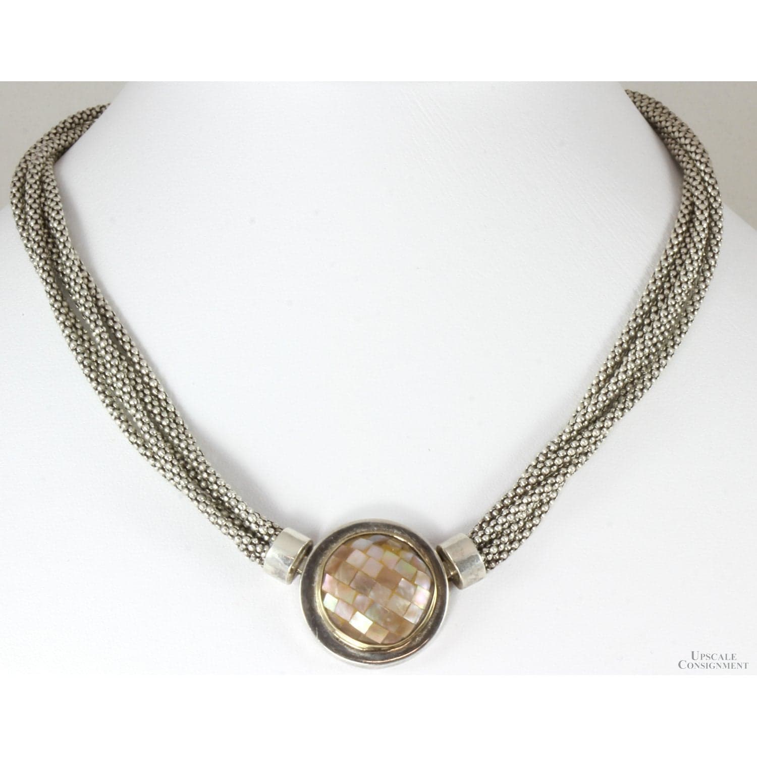 Michael Dawkins Sterling Silver Mother of Pearl Necklace - 16 in - Image 1