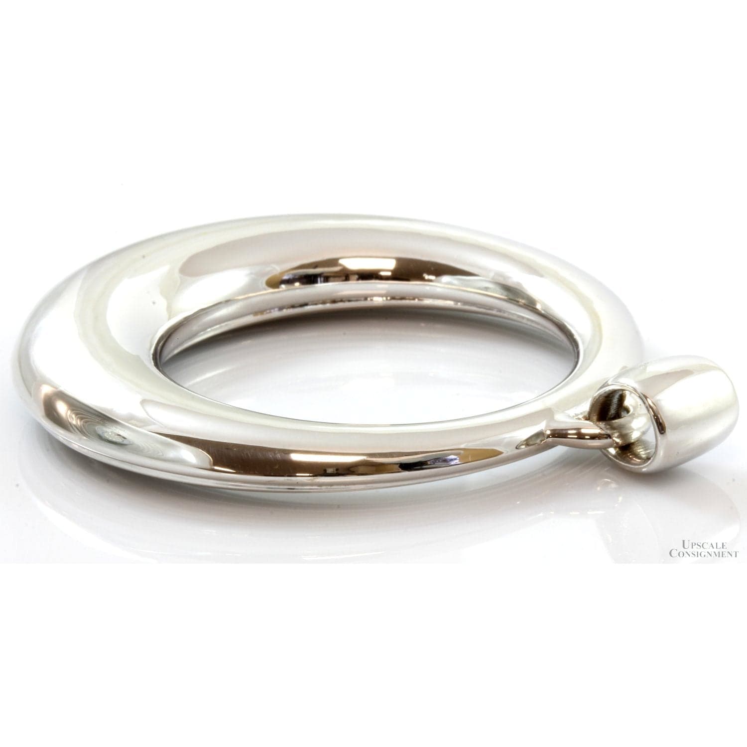 Electroformed 14K White Gold over Resin Reversible Circular Pendant - 3" - Thumbnail 4