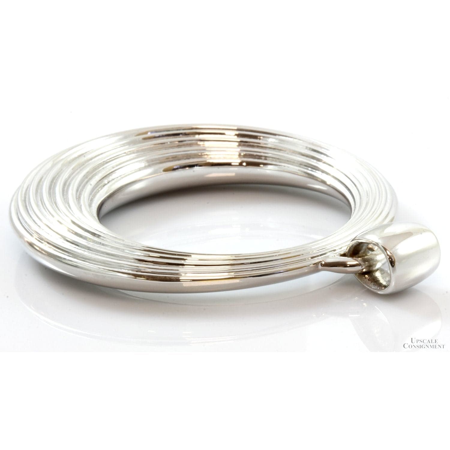 Electroformed 14K White Gold over Resin Reversible Circular Pendant - 3" - Thumbnail 3