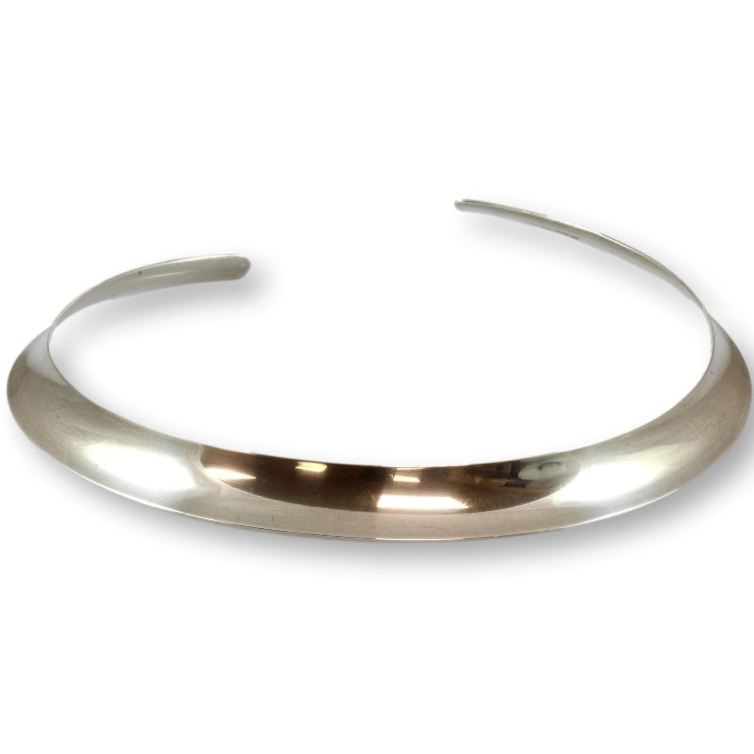 Vintage Handmade Designer Sterling Silver Collar Cuff Necklace - Thumbnail 2