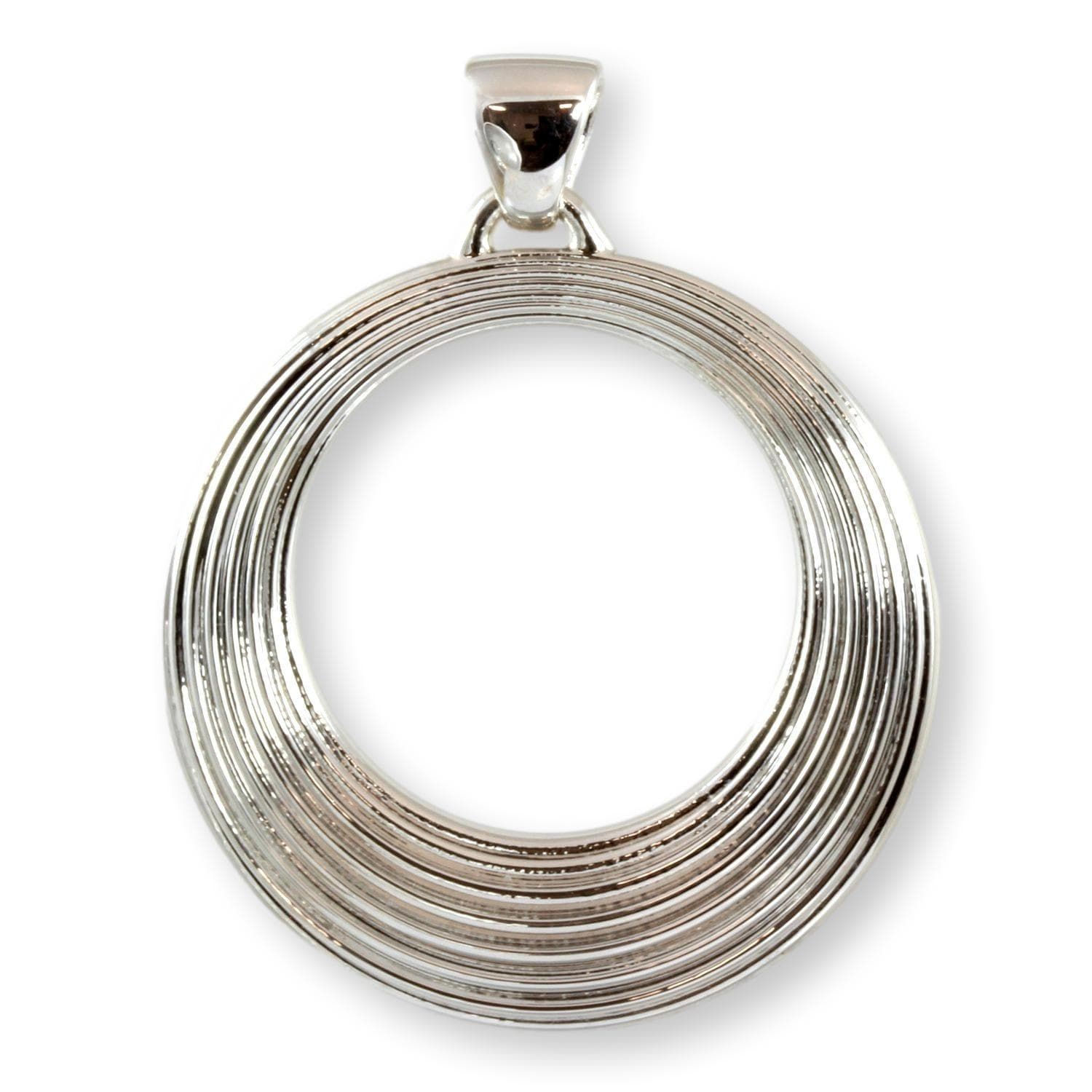 Electroformed 14K White Gold over Resin Reversible Circular Pendant - 3" - Image 1