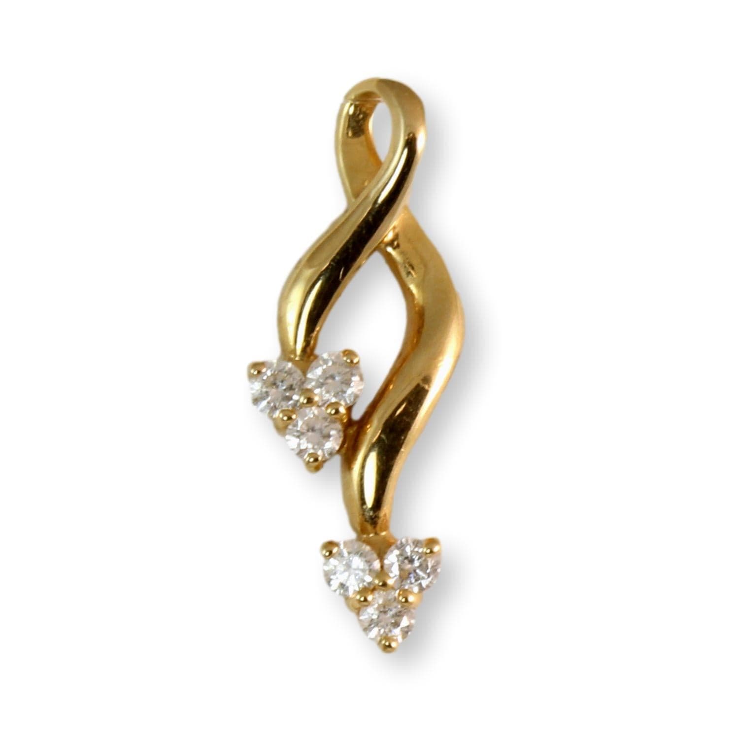 .40ctw Diamond 14K Yellow Gold Infinity Swirl Pendant - 1 inch - Image 1