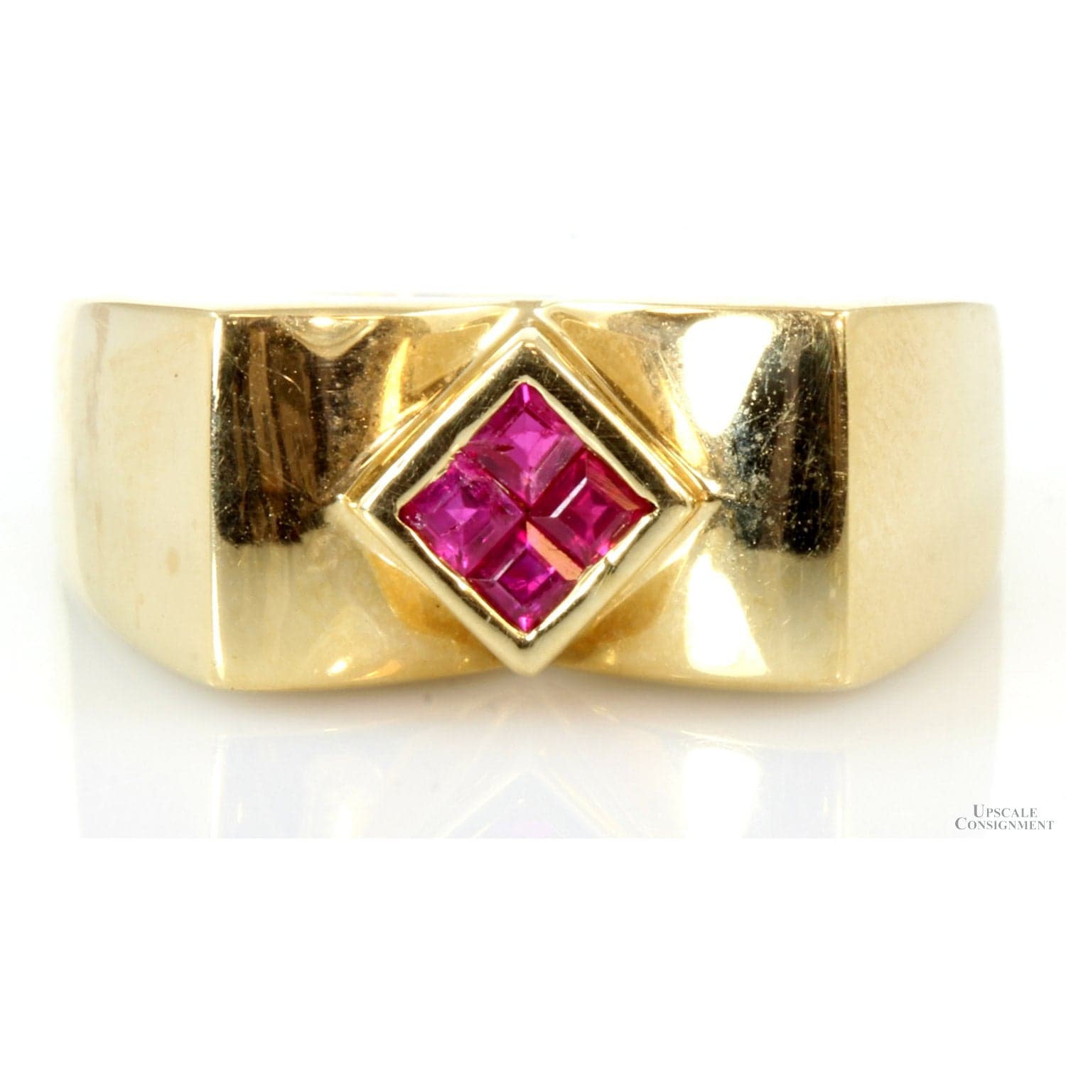 .28ctw Natural Ruby 14K Yellow Gold Unisex - Men's Pinky Ring - Size 7.25 - Image 1