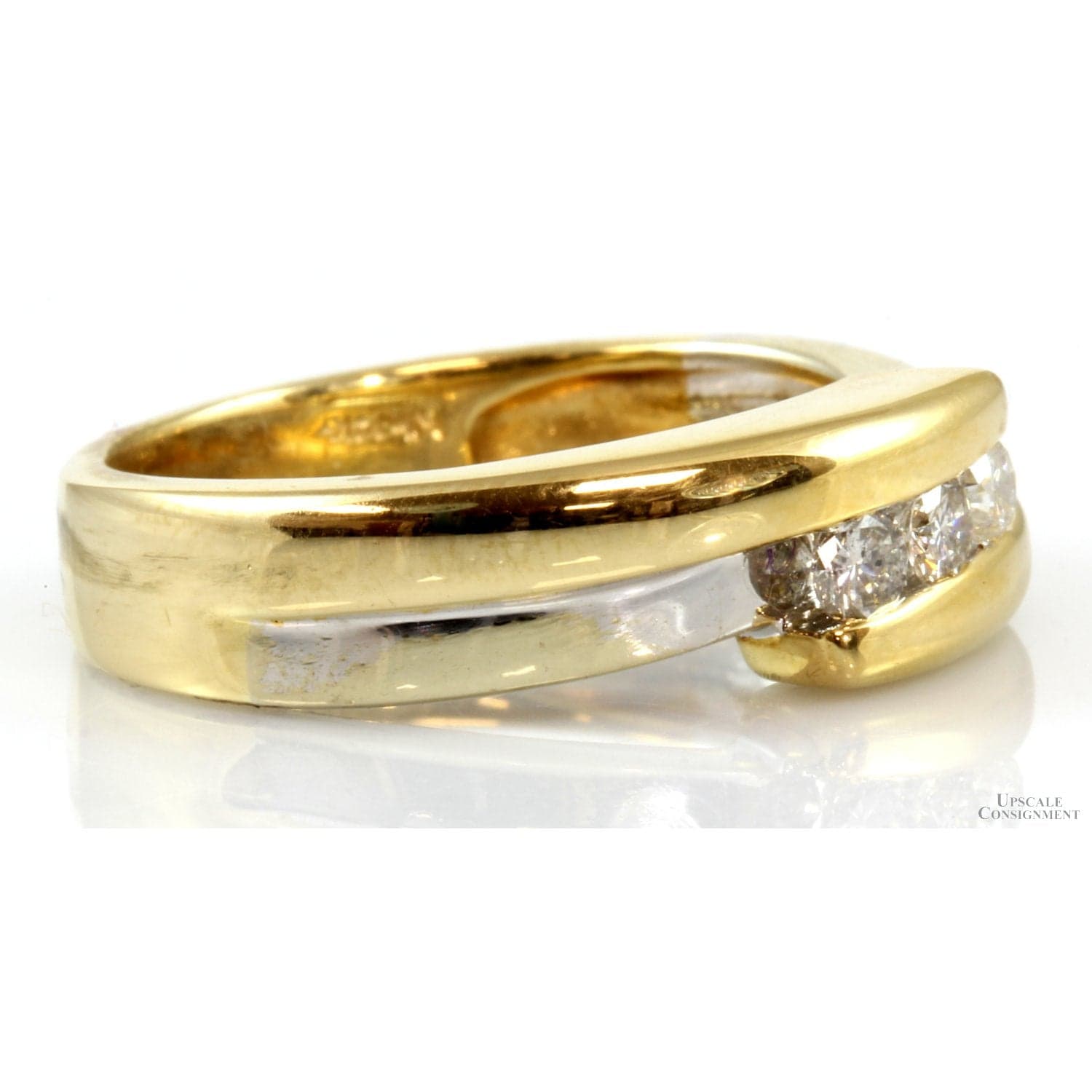 Two-Tone 3-Stone Diamond 14K Gold Ring – 0.31 CTW - Size 9.75 - Thumbnail 2