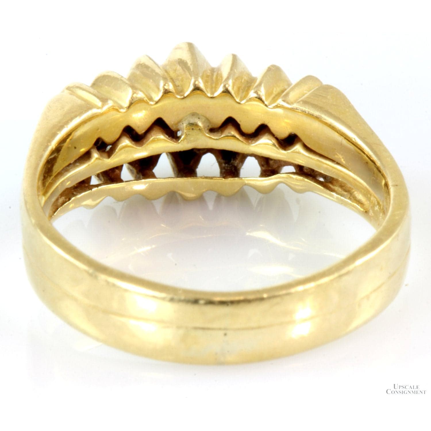 0.40ctw Marquise Tiered Diamond 14K Gold Wedding Band Set - Size 5.75 - Thumbnail 5