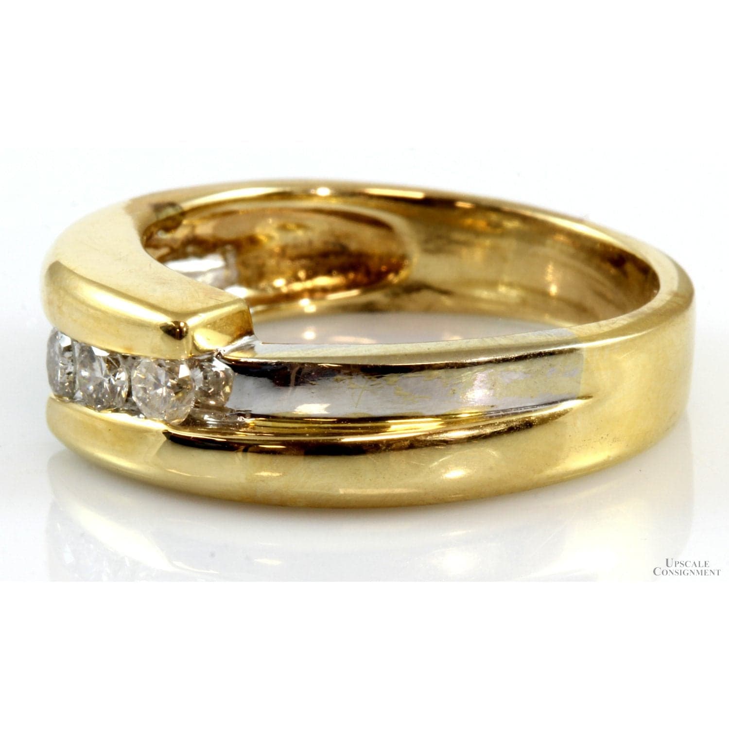 Two-Tone 3-Stone Diamond 14K Gold Ring – 0.31 CTW - Size 9.75 - Thumbnail 4