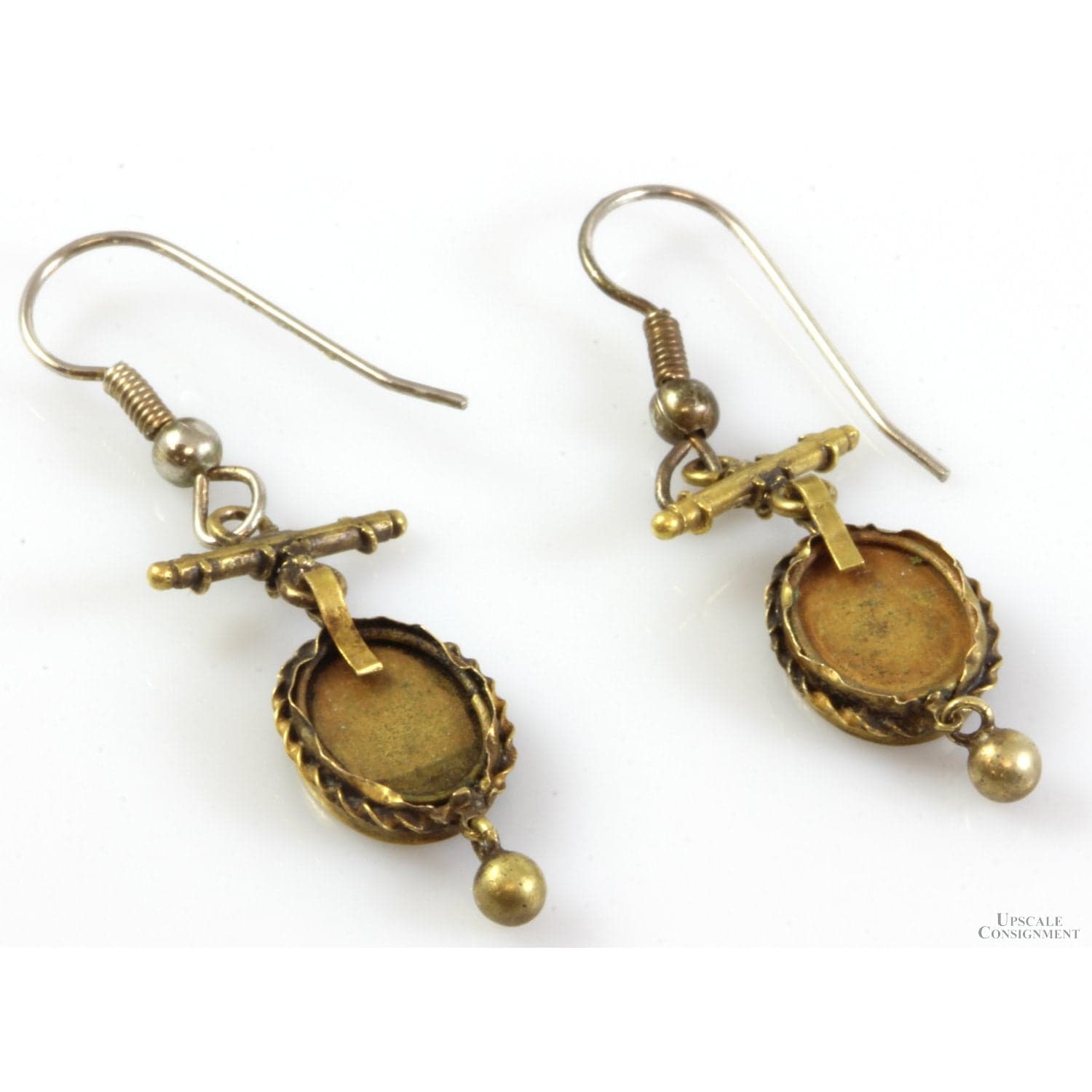 22K Gold & Silver Pietra Dura Flower Mosaic Articulated Earrings - 1.75" - Thumbnail 3