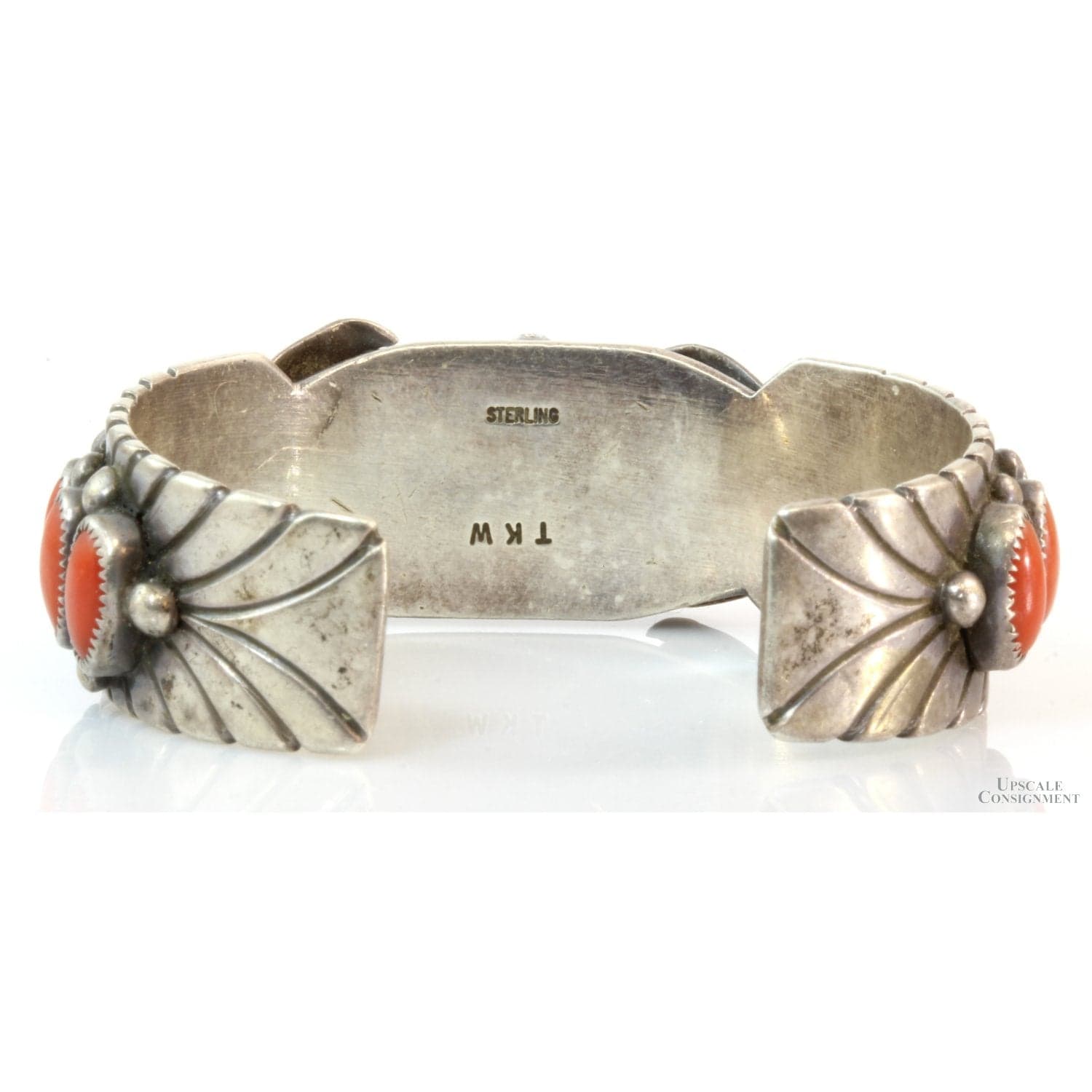 Coral Watch Cuff by Navajo Silversmith Tim Kee Whitman - Default Title / Size 6 - Thumbnail 3