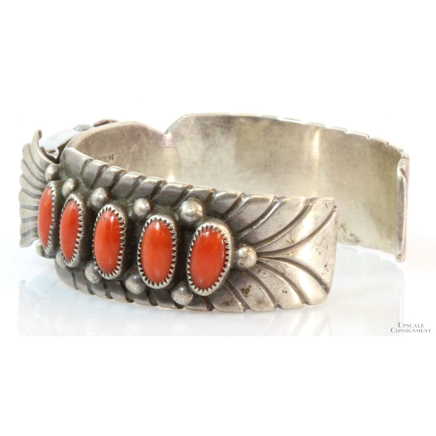 Coral Watch Cuff by Navajo Silversmith Tim Kee Whitman - Default Title / Size 6 - Thumbnail 4