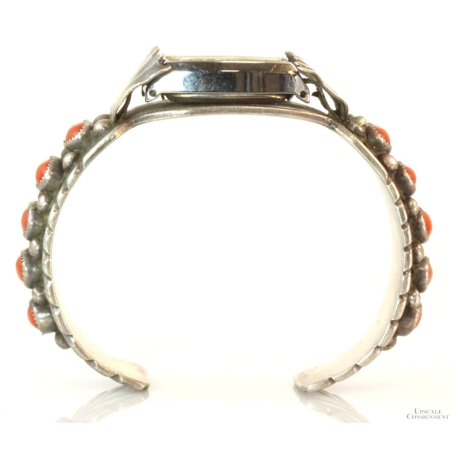 Coral Watch Cuff by Navajo Silversmith Tim Kee Whitman - Default Title / Size 6 - Thumbnail 5
