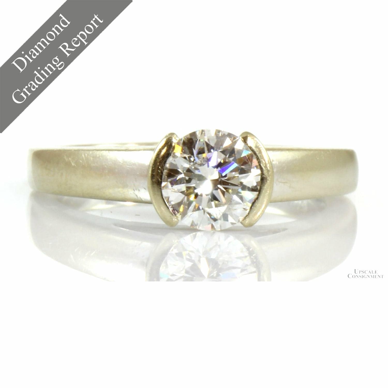 .71ct Diamond Engagement Wedding 14K White Gold Ring - Size 5.25 - Image 1