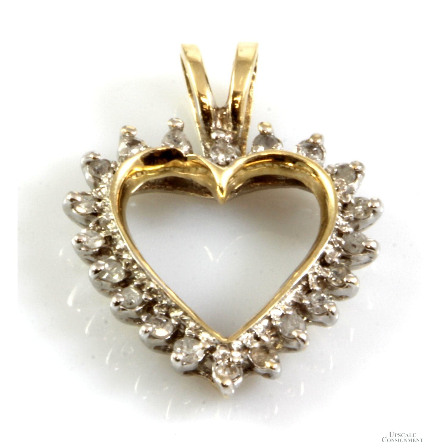 .2ctw Diamond 10K Yellow Gold Open Heart Pendant - Image 1