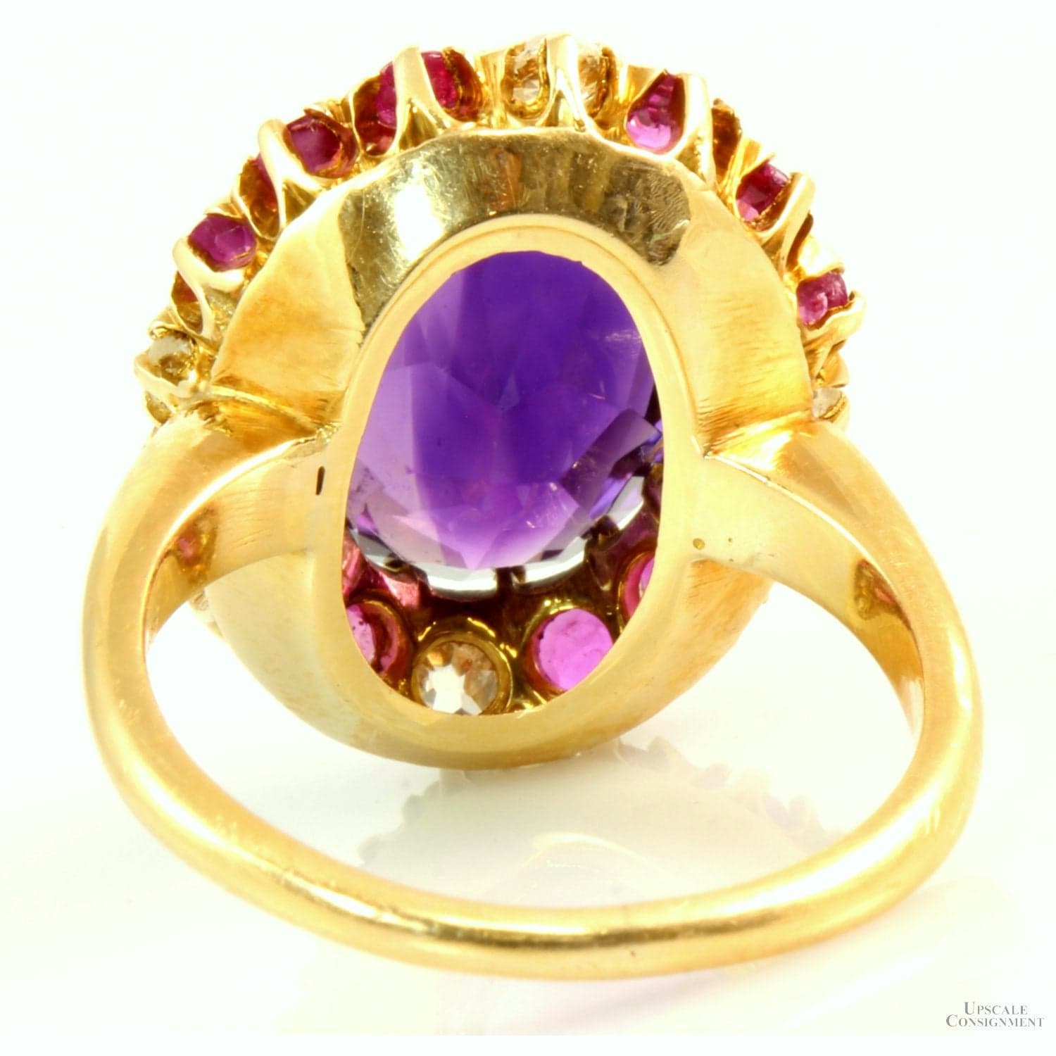 6.59ct Amethyst,1.68ctw Ruby, .50ctw Diamond 14K Gold Ring - Size 8.5 - Thumbnail 3