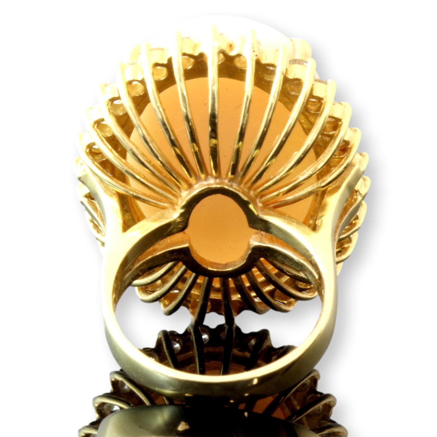 16.15ct Australian White Opal 1.71ctw Diamond 14K Gold Ring - Size 6 - Thumbnail 3