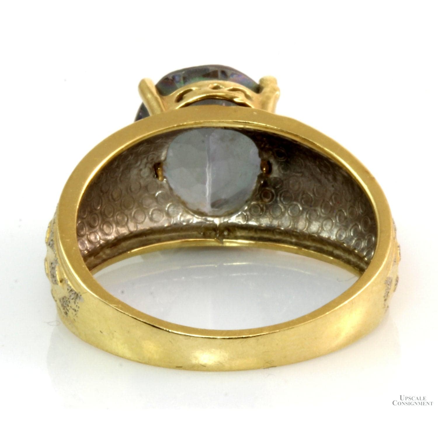 6.00ct 10x12mm Mystic Topaz 14K Yellow Gold Ring - Size 9 - Thumbnail 4