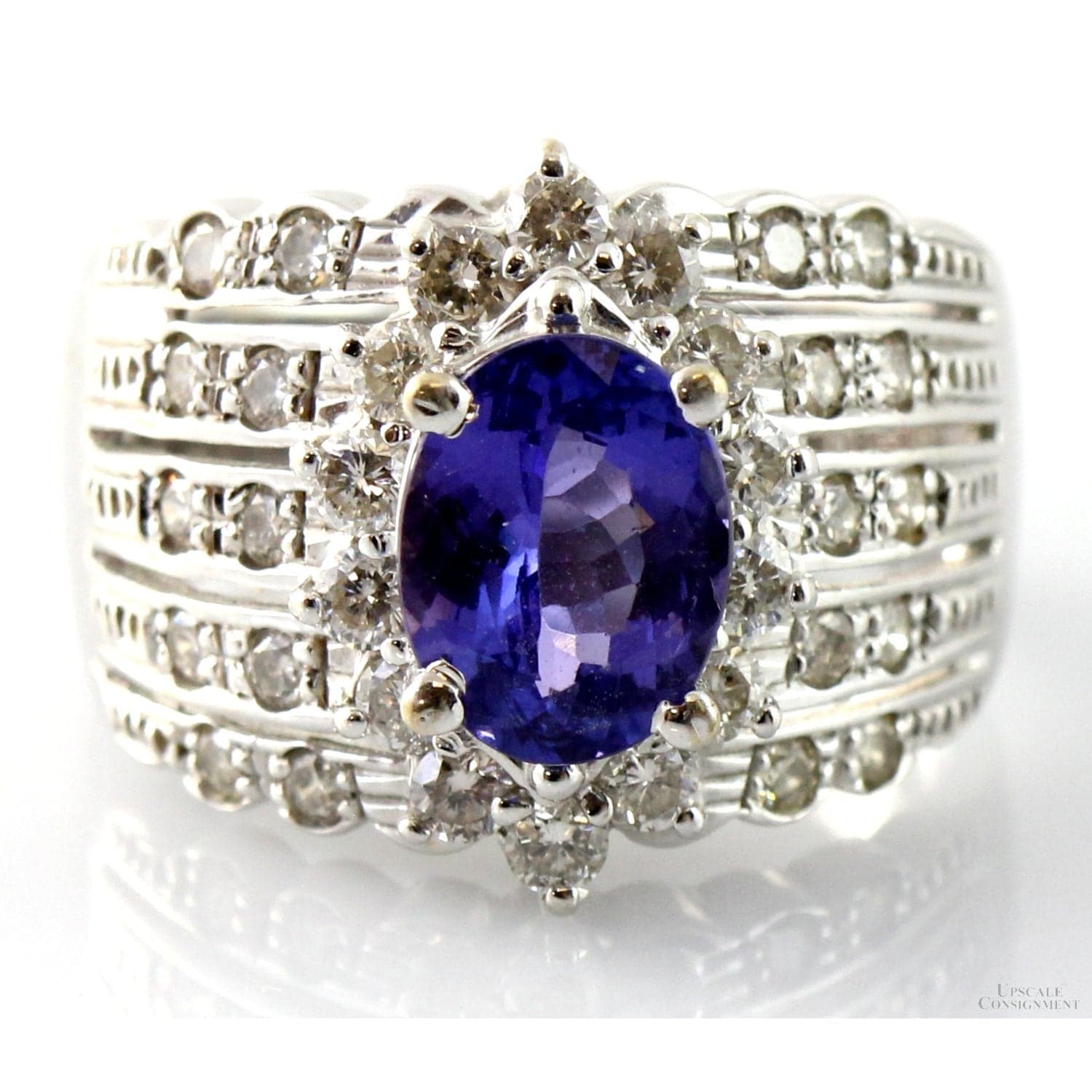 LeVian 2.25ct Tanzanite 1.18ctw Diamond 18K White Gold Ring - Size 7 - Image 1