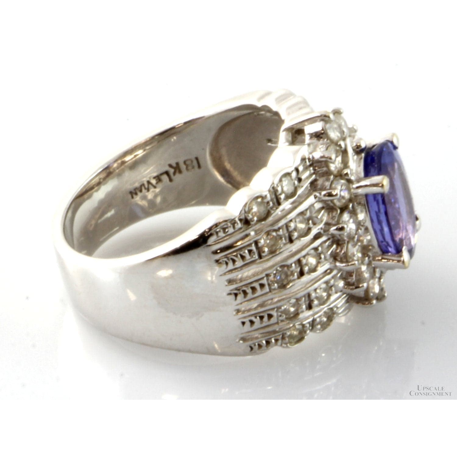 LeVian 2.25ct Tanzanite 1.18ctw Diamond 18K White Gold Ring - Size 7 - Thumbnail 4