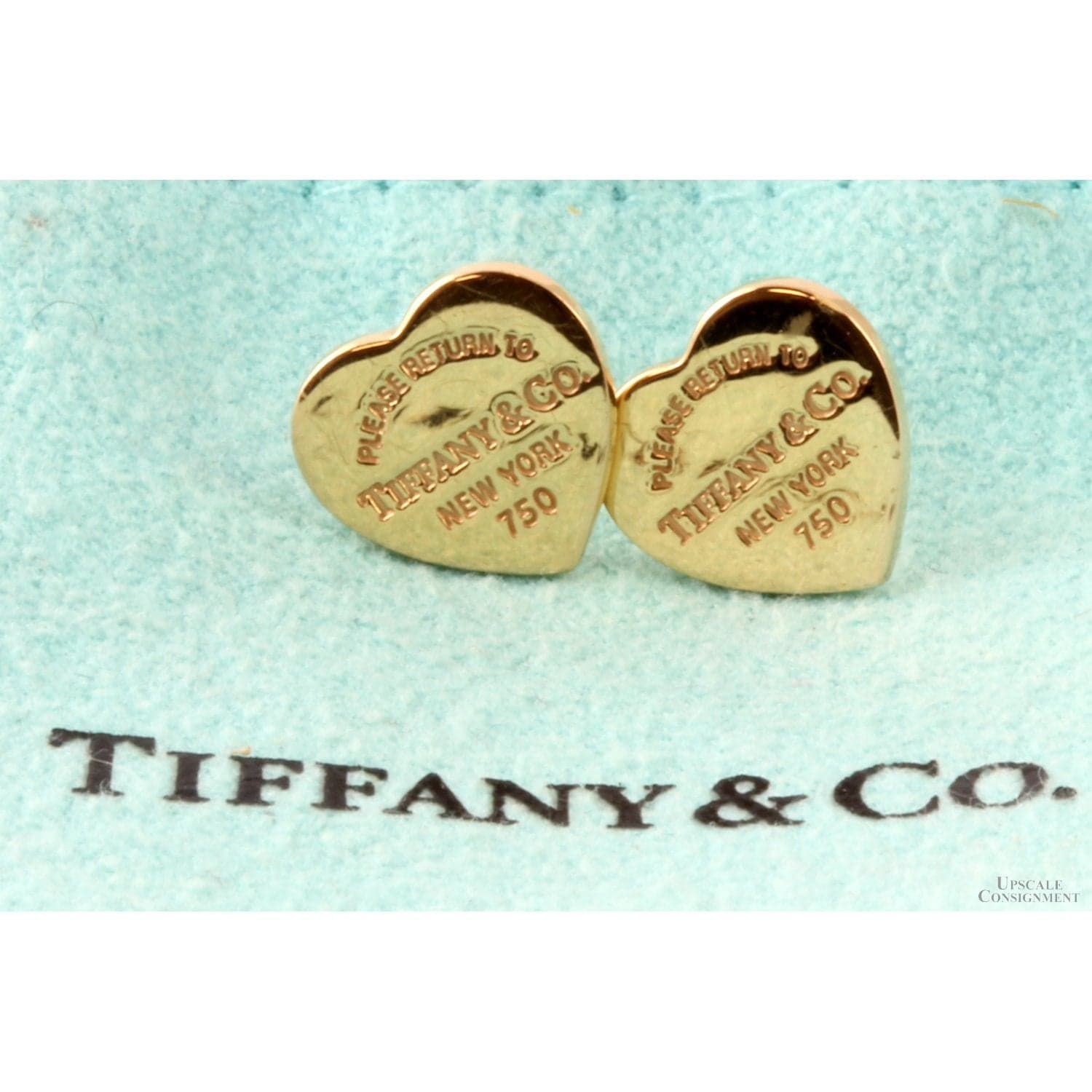 Return to Tiffany Heart Tag 18K Yellow Gold Stud Earrings - Image 1