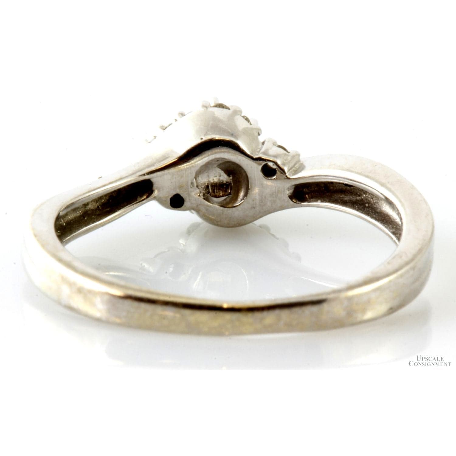 .10ctw Round Brilliant Cut Diamond 10K White Gold Ring - Size 6 - Thumbnail 4