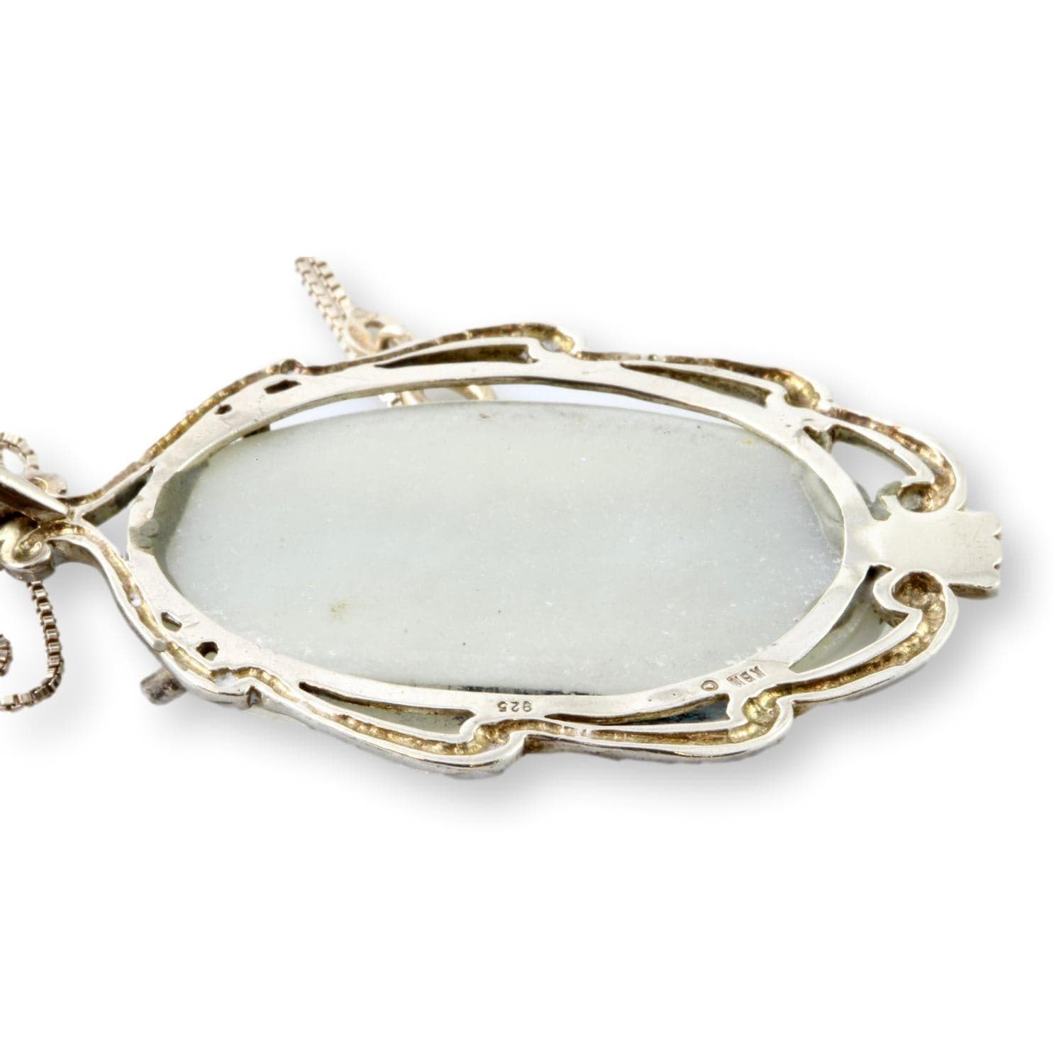 Vintage Kabana Dichroic Art Glass Sterling Silver Pendant Necklace - 24 in - Thumbnail 5